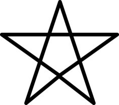 Pentagram Symbol Outline Outline Icon Svg Set, Free Vectors File